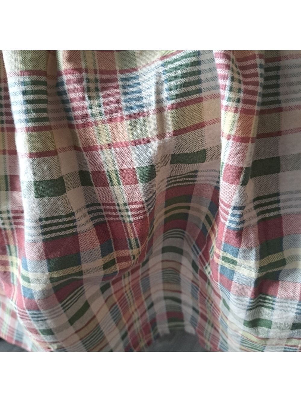 CHAPS Home Wainscott plaid Queen Bedskirt cottagecore shabby chic check cotton